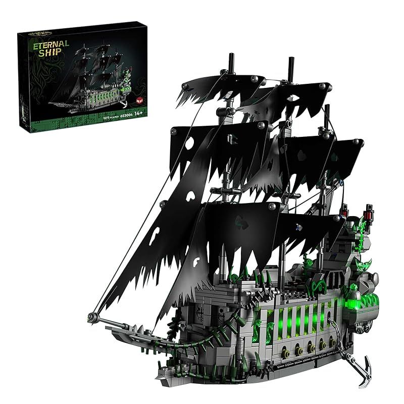 Hallisun ブロックセット パイレーツ船 海賊船 模型 幽霊船フライング