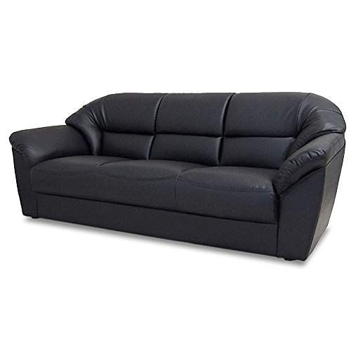 数量 モダン 合成皮革 3人掛け 疲れにくい ブラック Sバネ採用 プラド シンプルソファ AZUR-002 アーバン通商