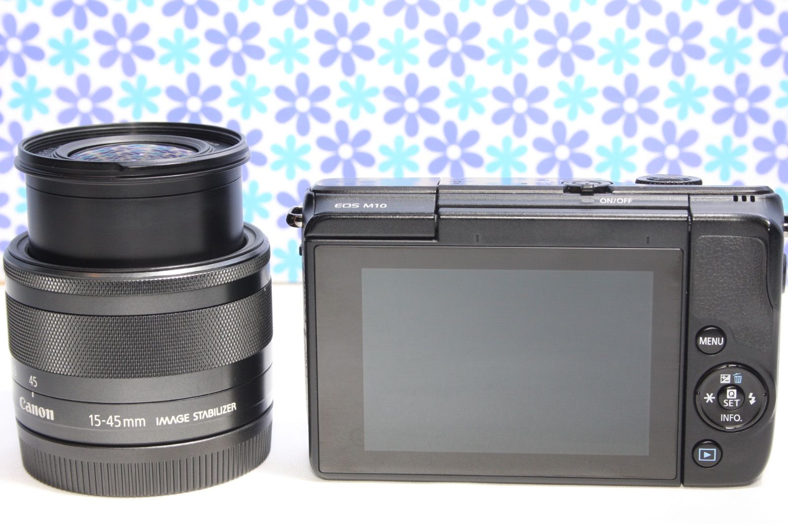 Canon EOS M10 レンズキット 充電器付き ★美品 Wi-Fi対応 EOS キヤノン ミラーレス一眼 CANON M10 レンズキット ホワイト 中古