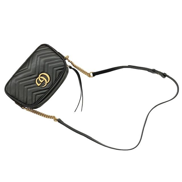 GUCCI グッチ GGマーモント スモールショルダーバッグ レザー