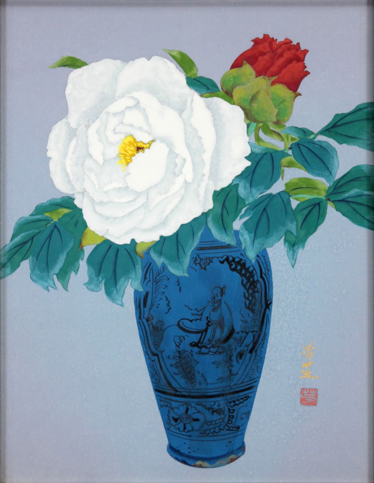 太尾芳生 日本画『牡丹』 絵画 【公式通販】