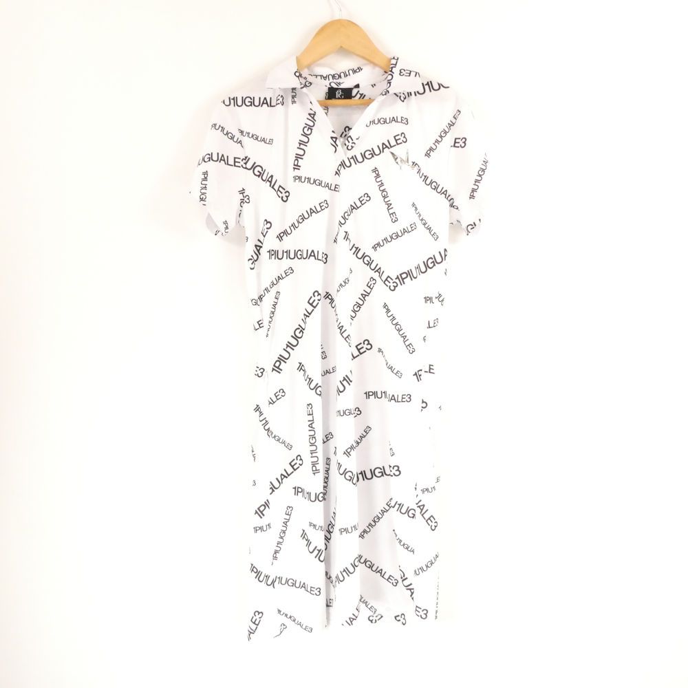 美品 1PIU1UGUALE3 ウノピュウノウグァーレトレ GST153 ONE-PIECE 1PIU1UGUALE3 RANDOM LOGO ワンピース II M ポリエステル 他 ゴルフ 半袖 ひざ丈 レディース HM772A90 美品 1PIU1UGUALE3 ウノピュウノウグァーレトレ GST153 ONE