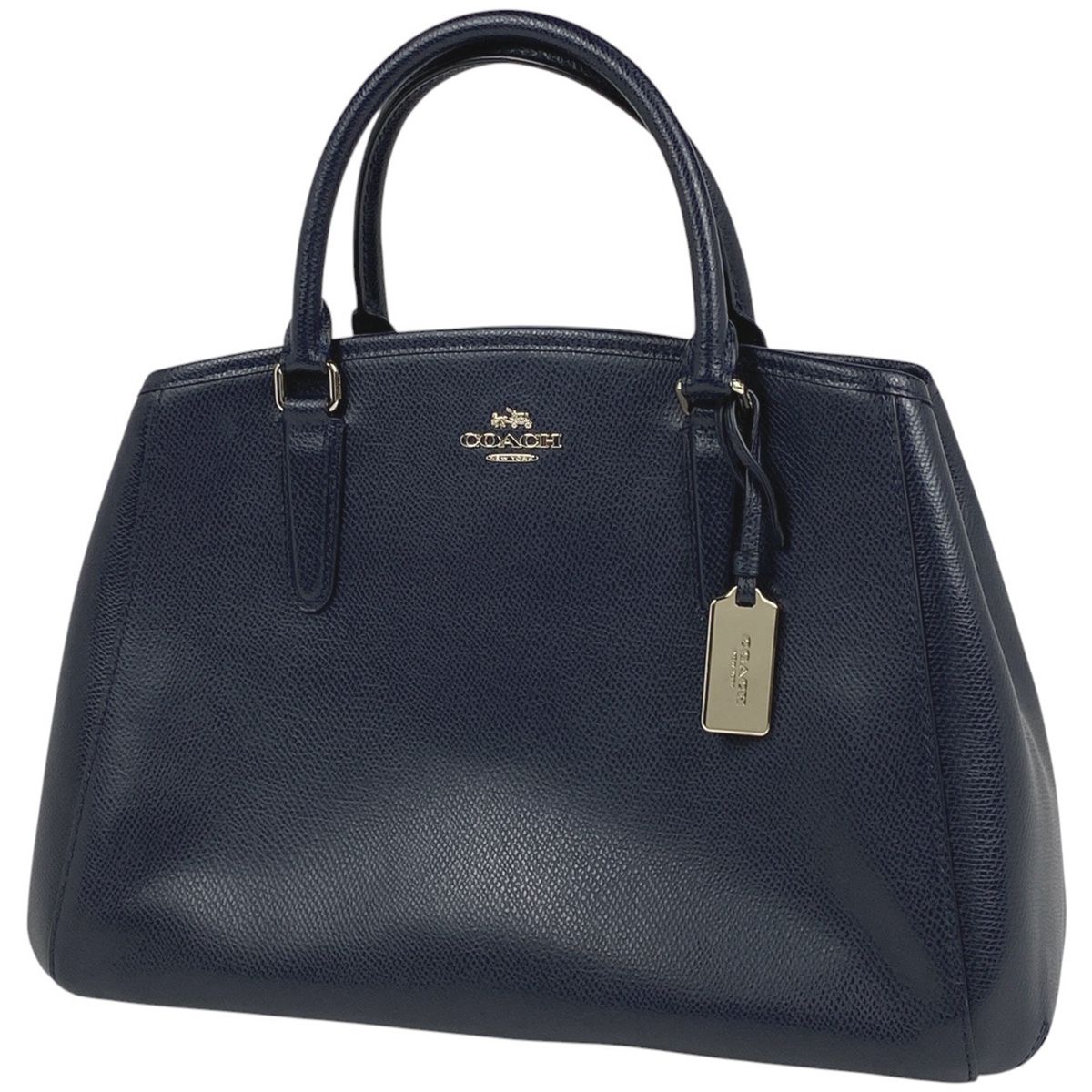 COACH ネイビー レザー 2wayショルダーバッグ COACH ネイビー レザー 2wayショルダーバッグ