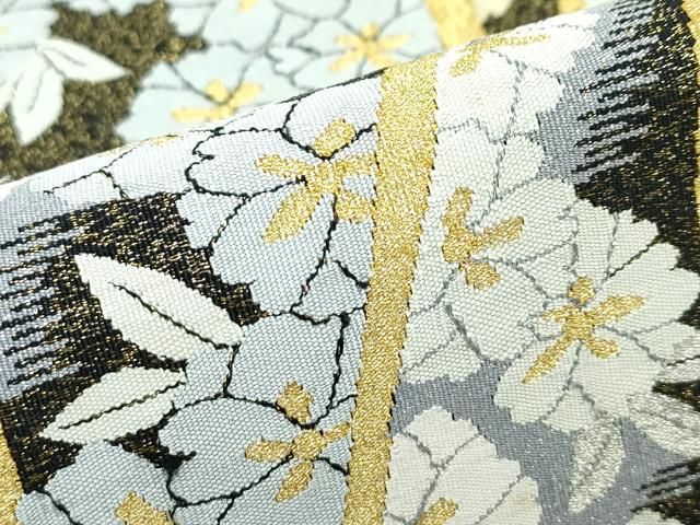 平和屋本店□極上 名門・上野家 四代目 上野真 六通柄袋帯 綴れ 流水花