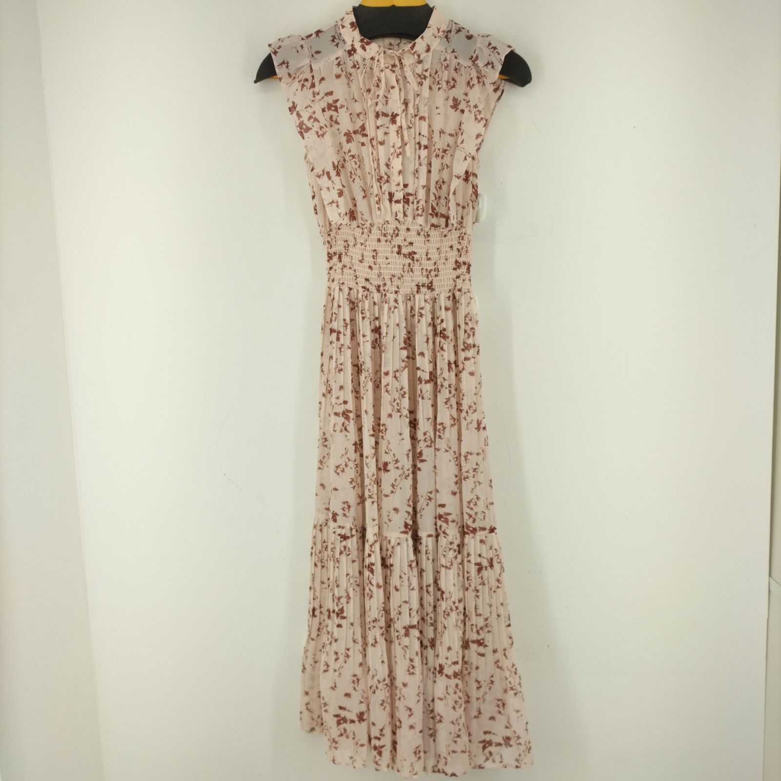 スナイデル snidel プリントプリーツワンピース PINK BEIGE レディース 