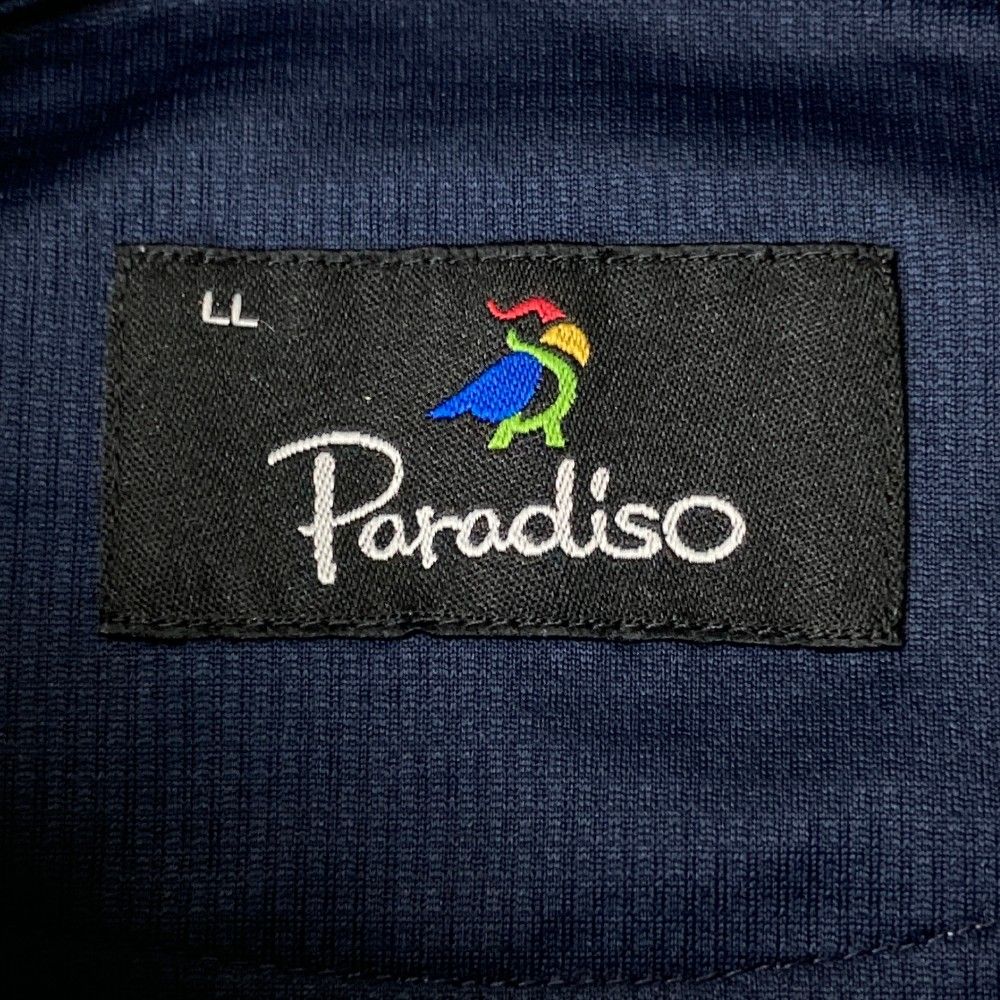 サイズ：LL PARADISO パラディーゾ  半袖ポロシャツ シアサッカー チェック柄 ネイビー系 [240101321427]# ゴルフウェア メンズ ストスト Paradiso パラディーゾ ゴルフウェア ポロシャツ 半袖 サイズ：LL サイズ：LL PARADISO パラディーゾ 中綿 ジップジャケット グレー系