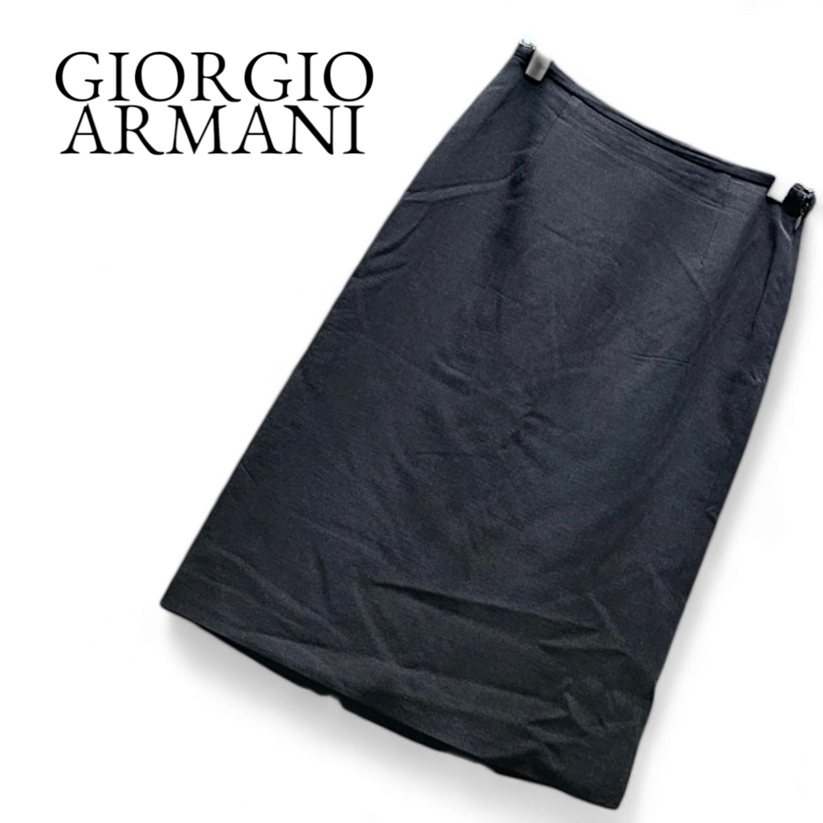GIORGIO ARMANI ジョルジオアルマーニ レディース スカート ひざ丈 黒  