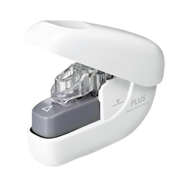 (まとめ) プラス 針なしホッチキスペーパークリンチ 6枚とじ ホワイト SL-106NB 1個 〔×30セット〕
