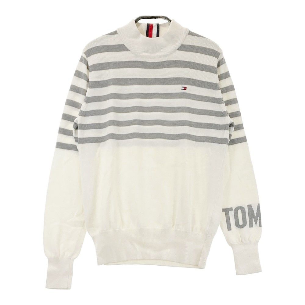 サイズ：S TOMMY HILFIGER GOLF トミー ヒルフィガーゴルフ  ウール混 ニットセーター ボーダー柄 ホワイト系 [240101330584] ゴルフウェア レディース ストスト