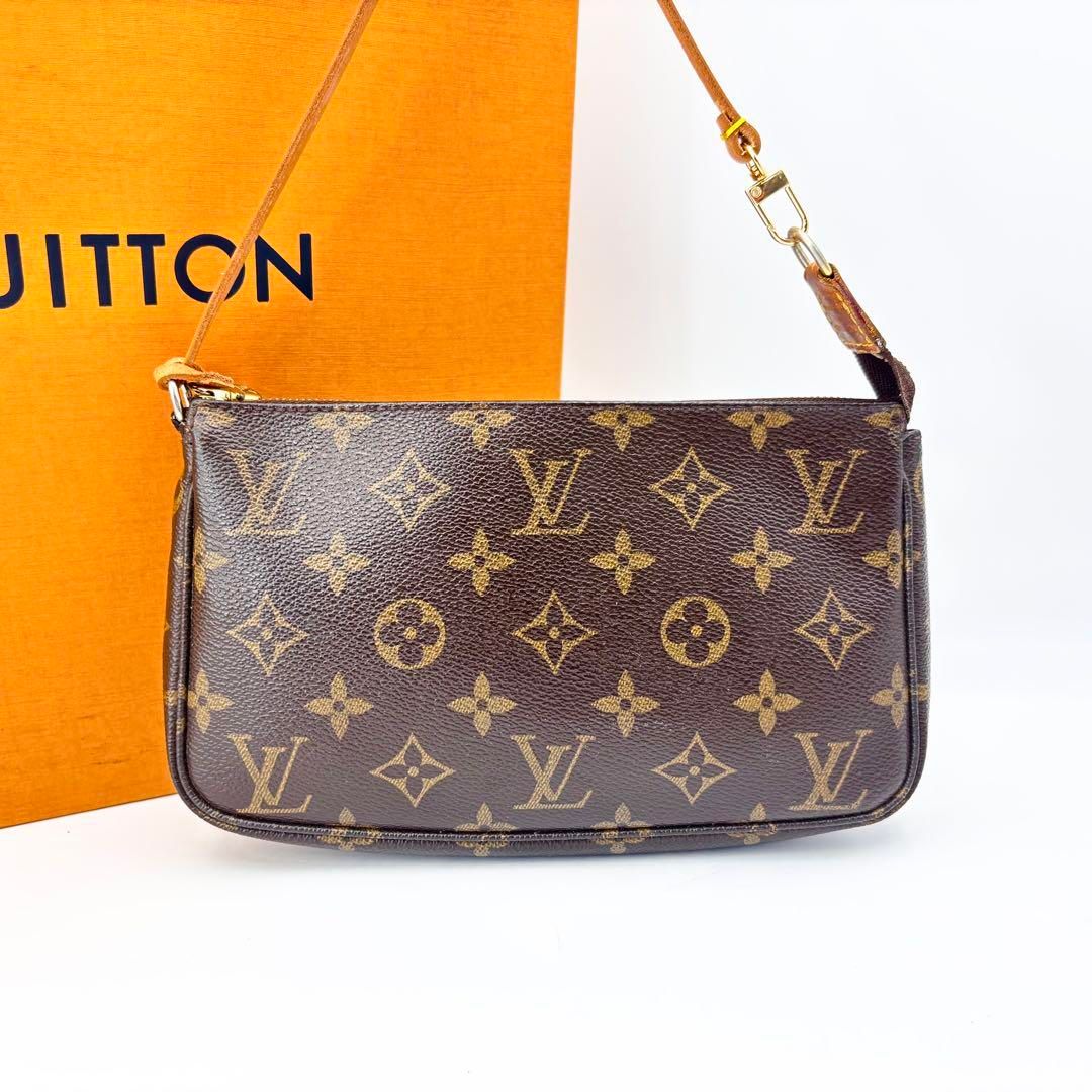 LOUIS VUITTON ルイヴィトン モノグラム M51980 ポシェット アクセソワール アクセサリーポーチ ハンドバッグ ブラウン