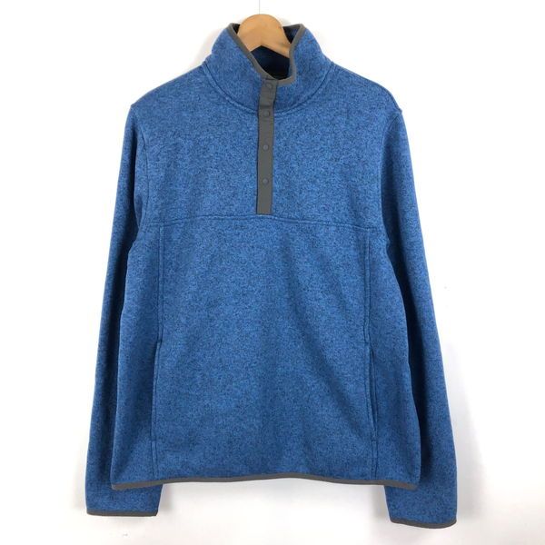 【古着】 L.L.Bean エルエルビーン フリーストップス ハーフボタン 杢調 ベターセーター系 ブルー系 メンズM 【中古】 n056582