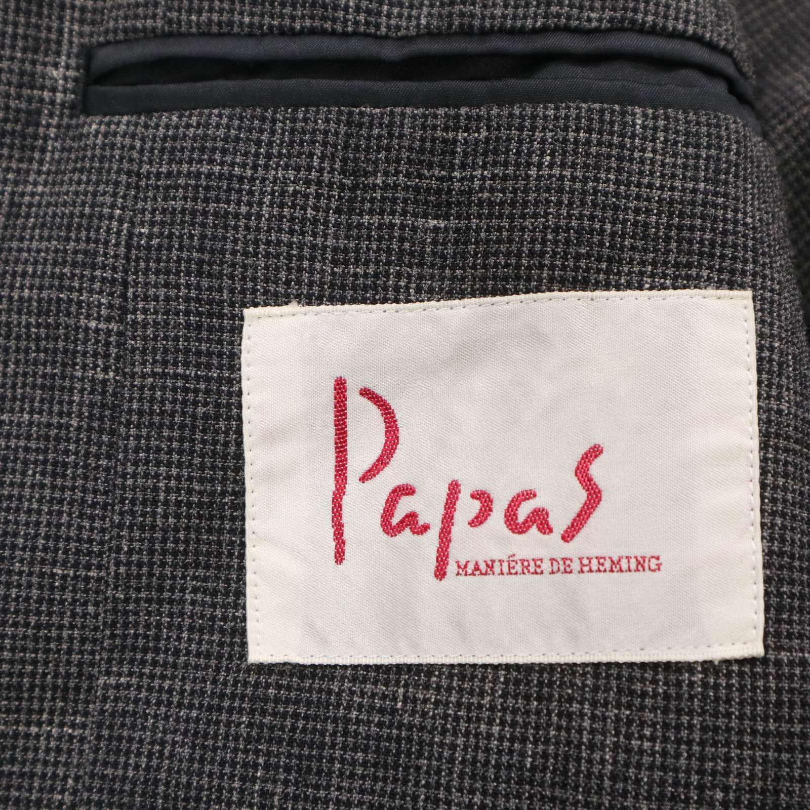美品 Papas パパス リネン コットン テーラー ジャケット