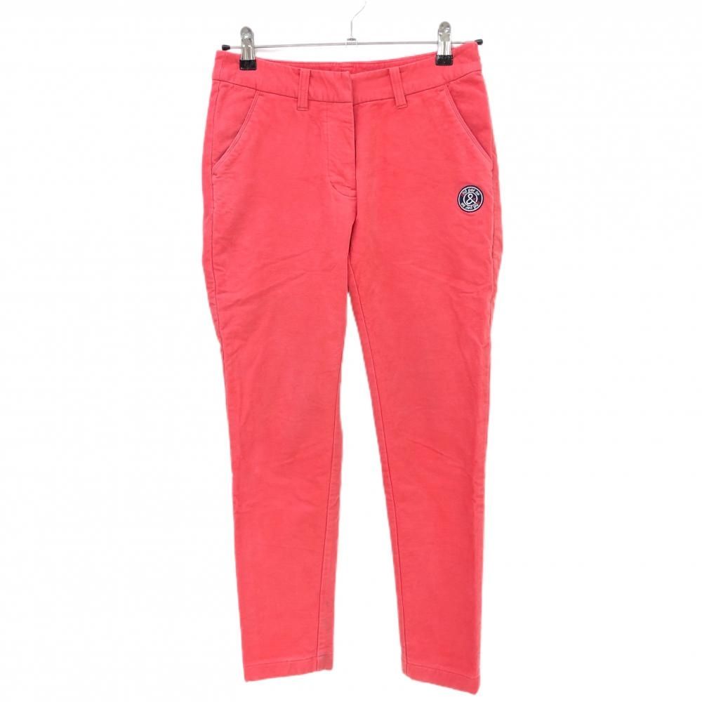 アンパスィ パンツ ピンク ロゴネイビー 裏起毛 レディース S ゴルフ