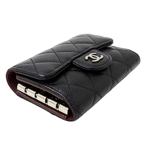 CHANEL　マトラッセ　キーケース　ブラック　ラムスキン マトラッセ シャネル キーケース レディース 4連 クラシック ブラック