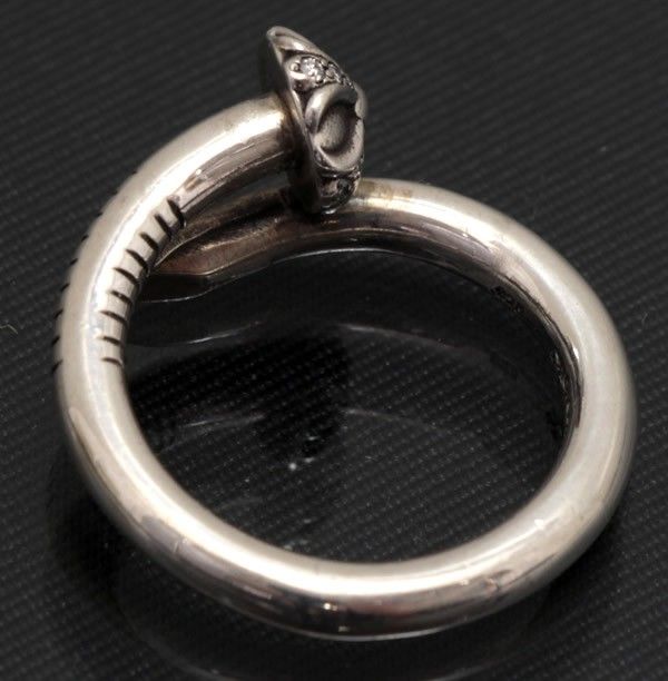 シルバー925 クロスボールリング　15号 CHROME HEARTS クロムハーツ（原本無） NAIL CROSS BALL ネイル