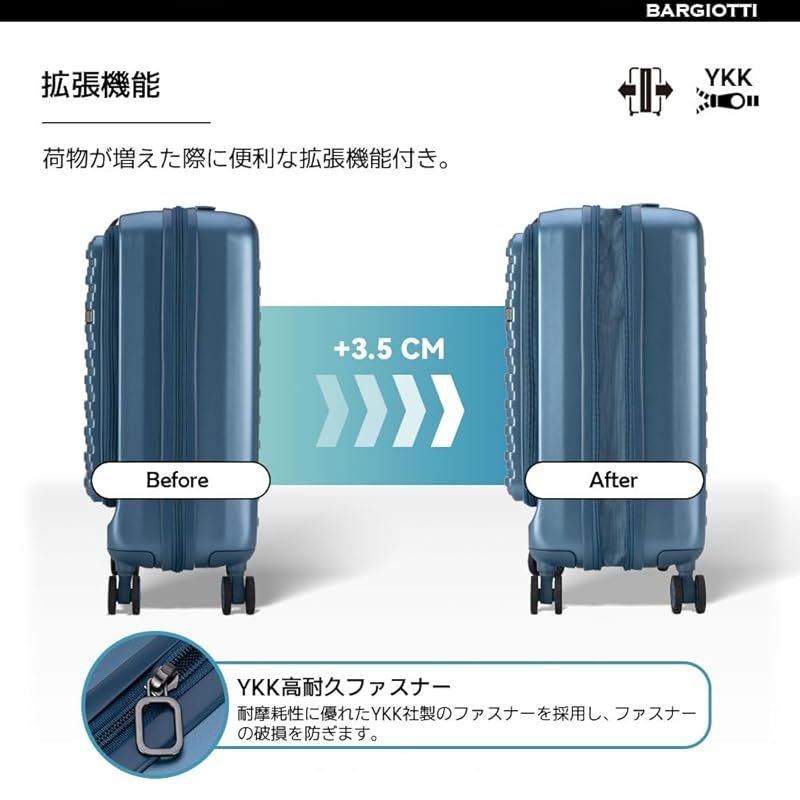 TRANS CONTINENTS 中型キャリーケース ダークブルー TRANS