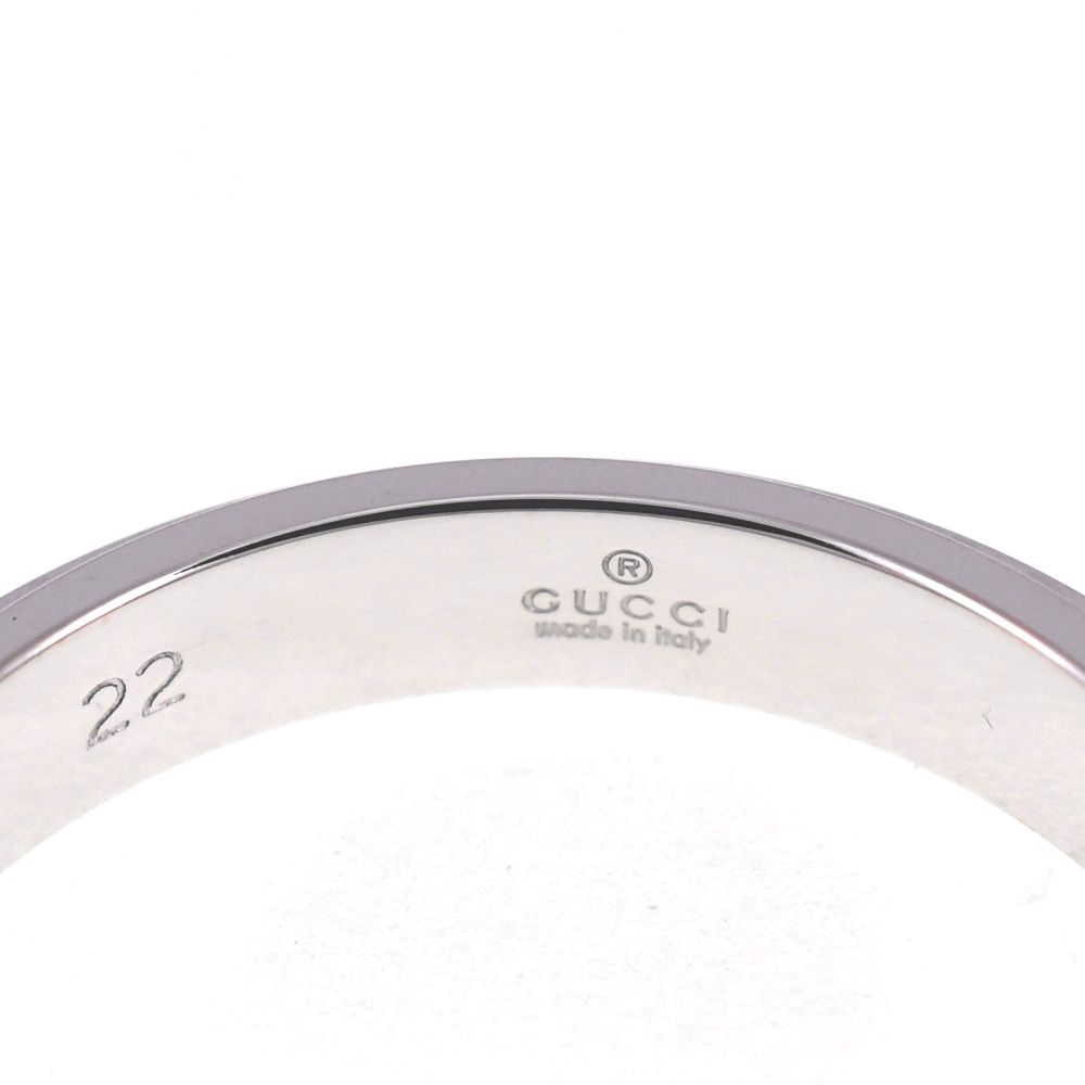 グッチ GUCCI ストレート ラフ リング サイズ62 JP22 K18WG メンズ S 139314