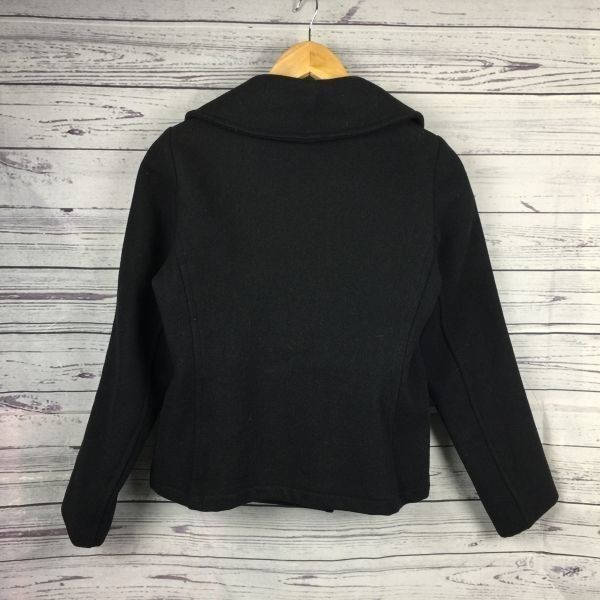 極美品　ユナイテッドアローズ　ピーコート　ハリスツイード別注　Mサイズ ネイビー 新品 UNITED ARROWS リバー ミドル テーラードコート ネイビー