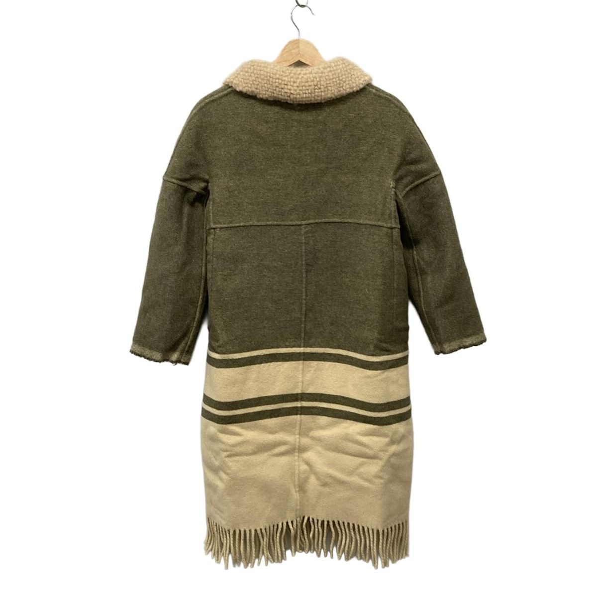 ERMANNO SCERVINO エルマノシェルビーノ コート サイズ40 M レディース - ダークグリーン×アイボリー 長袖 冬