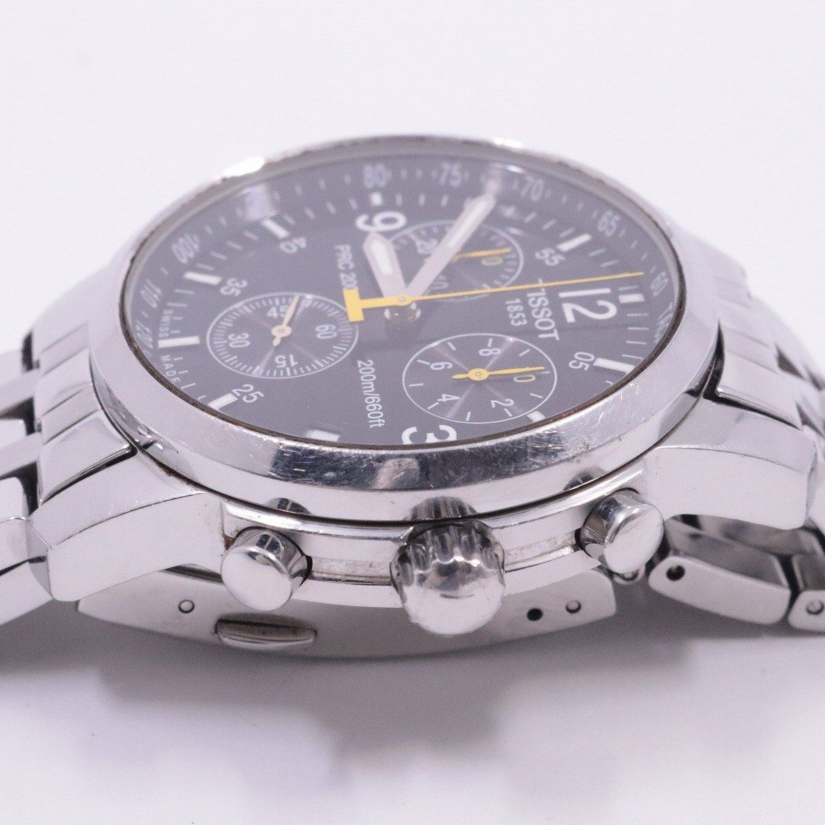 TISSOT ティソ PRC200 クロノグラフ クォーツ メンズ 腕時計 黒文字盤 