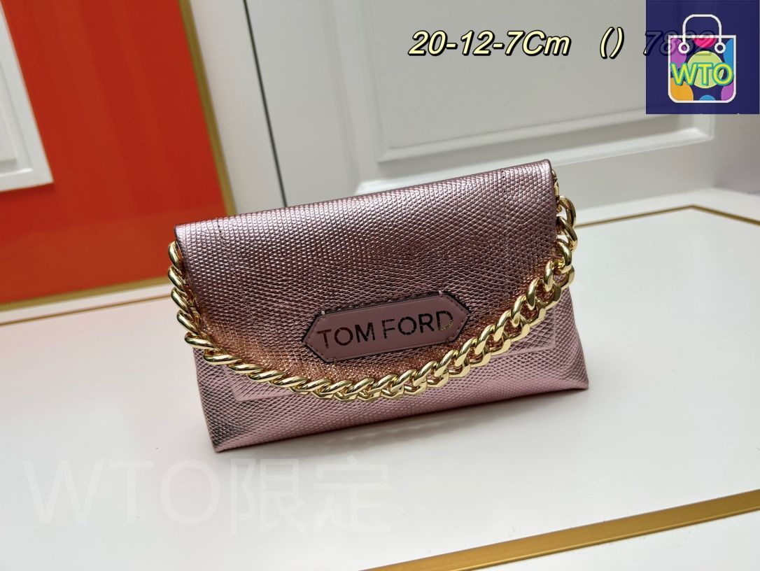 【TOM FORD】 メタリック加工 ハンドバッグ♪ 本日限定特価】TOM FORD メタリックチェーンハンドバッグ 小