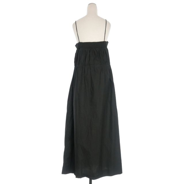 ガニー GANNI コットンポプリン ミディワンピース キャミワンピース ドレス ノースリーブ 36 ブラック 黒 BC.A 6479