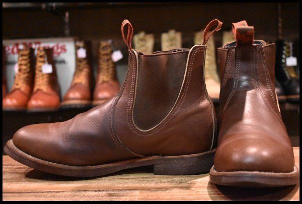 【9.5E 良品 07年】レッドウィング 8192 チェルシー サイドゴア 茶 ブラウン ベルバブーマー ブーツ redwing HOPESMORE【EI194】