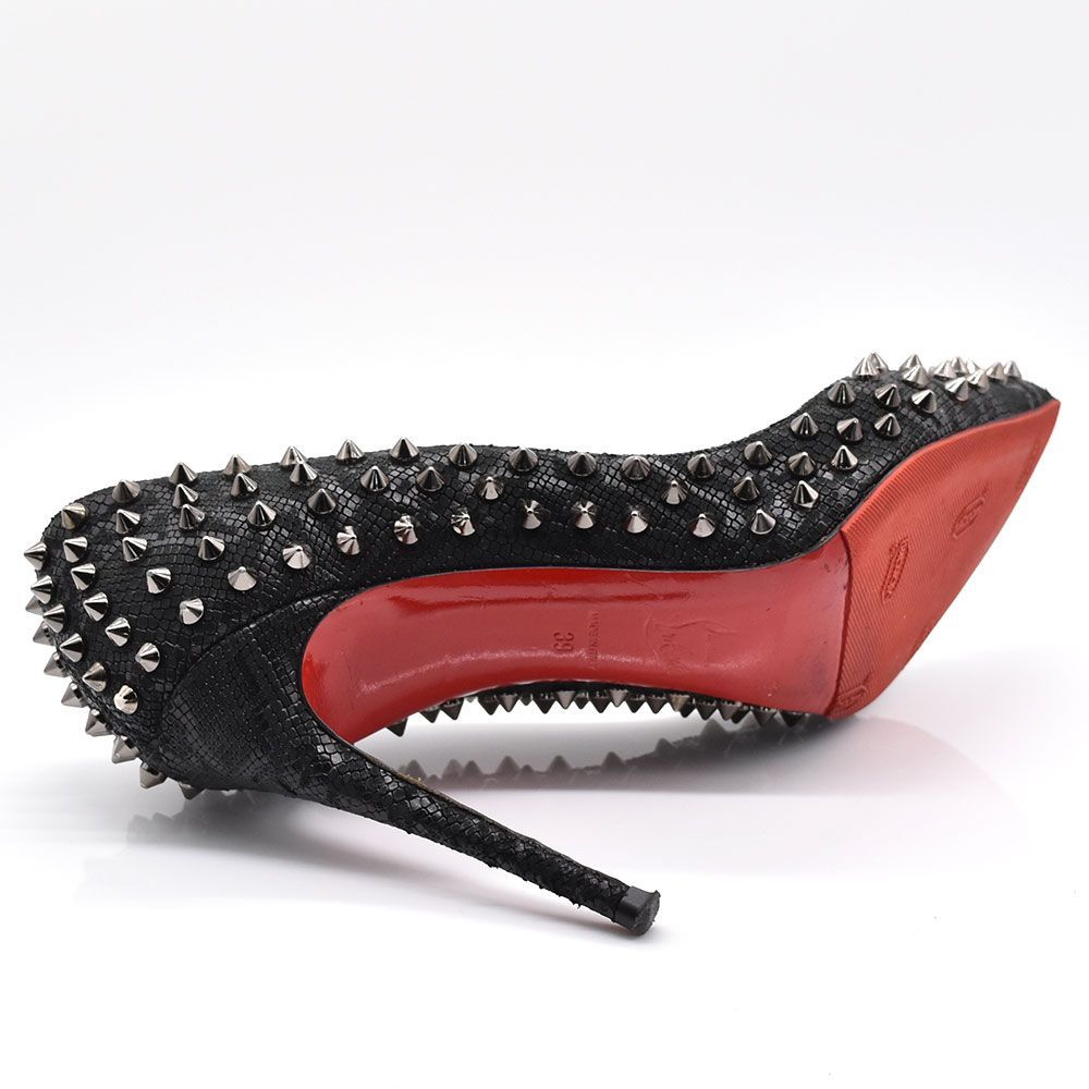 N0516】ルブタン Christian Louboutin スタッズ パンプス 39 型押し