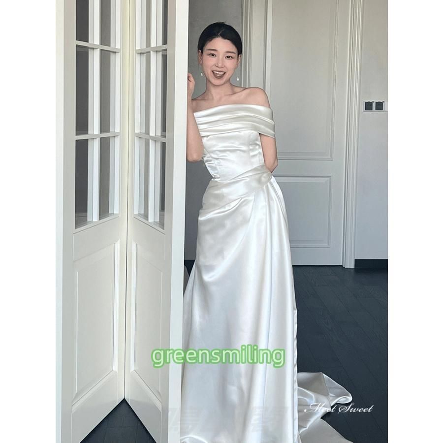 ウェディングドレス 2way 2点セット ビスチェ ロングドレス 二次会 スレンダードレス オフショルダー 結婚式 前撮り ブライダル 花嫁 ウエWP数量 価格926