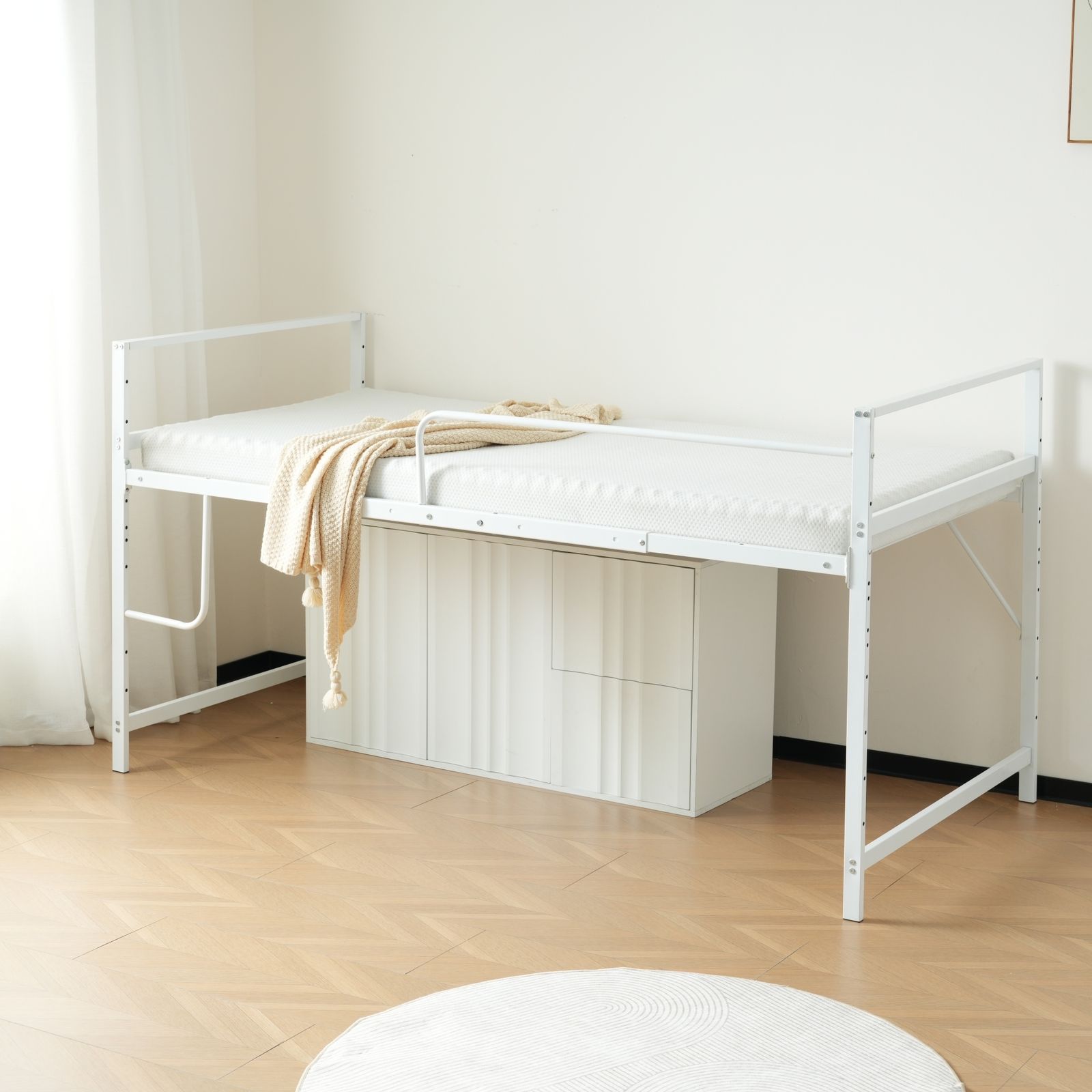 高さ110cm】ロフトベッド パイプベッド シングル システムベッド ロー