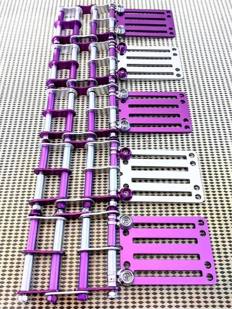 オリジナルベルトループ付き4連チェーン パープル×シルバー ニックスベルトループ対応 腰道具 腰道具 腰袋 カスタムチェーン ニックス風 タジマセフ バリスティック ハンマー差し ペンド