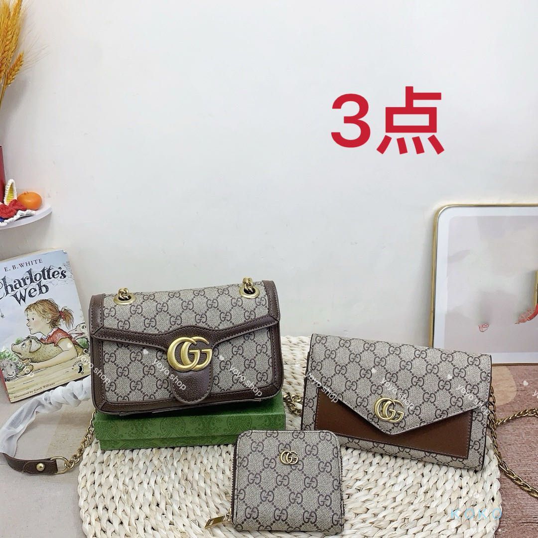 即購入不可Gucciグッチ3点セットショルダーバッグ 財布 - メルカリ