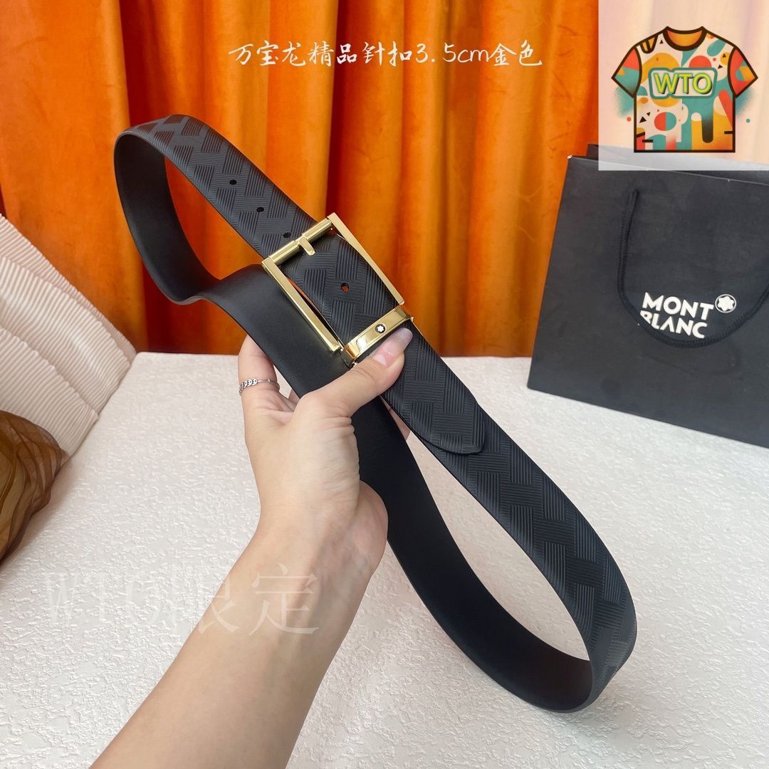 MONTBLANC レザー ブラックベルト mb199095