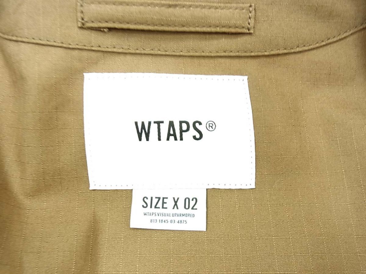 美品 21SS◆WTAPS ダブルタップス コットンリップストック ノーカラー シャツ ジャケット メンズ