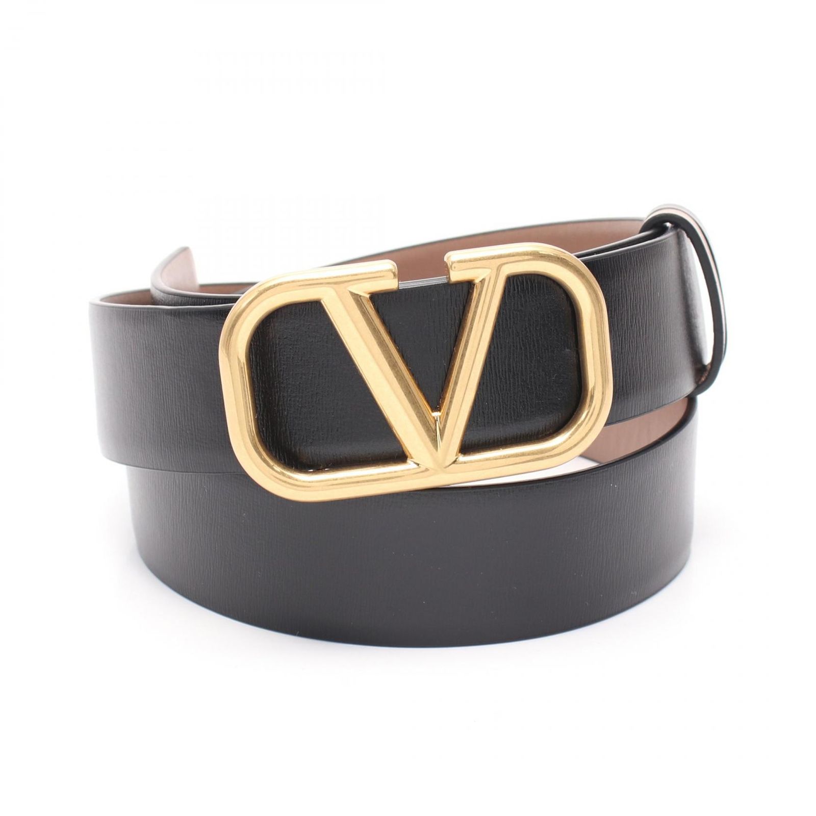 ヴァレンティノ ガラヴァーニ Valentino Garavani ベルト Vロゴ シグネチャーリバーシブル ブラック レザー ベルト レディース Used A
