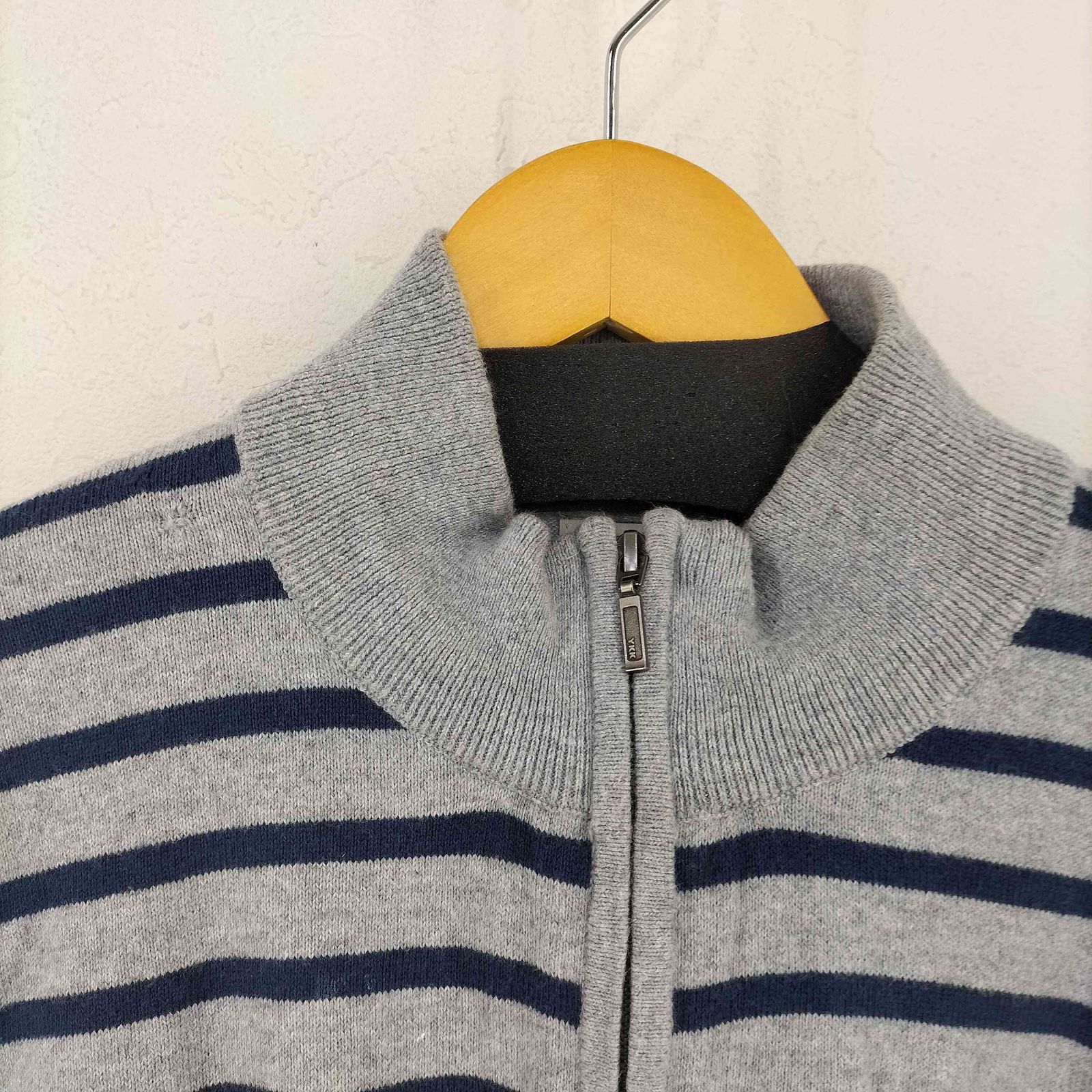 エルエルビーン L.L.Bean カシミヤ混 ボーダー ハーフジップニット 