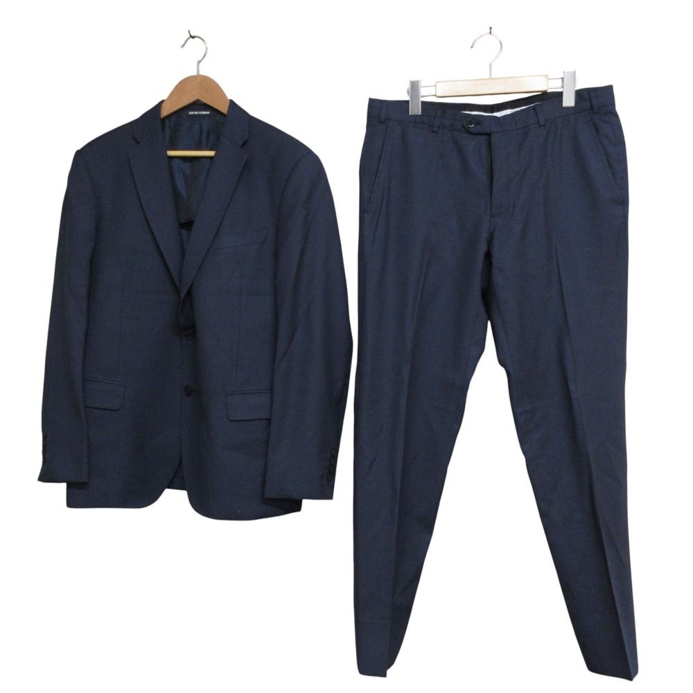 EMPORIO ARMANI エンポリオアルマーニ M LINE テーラードジャケット パンツ セットアップ スーツ サイズEU50 ネイビー メンズ 古着