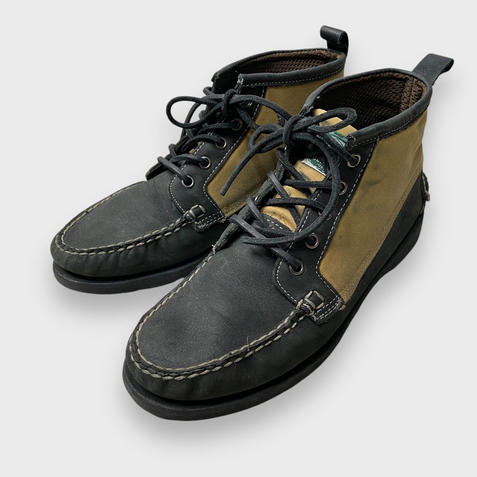 SEBAGO×FILSON モカシンシューズ Filson X Sebago Chukka Boots Canvas Leather Wax Vibram Black