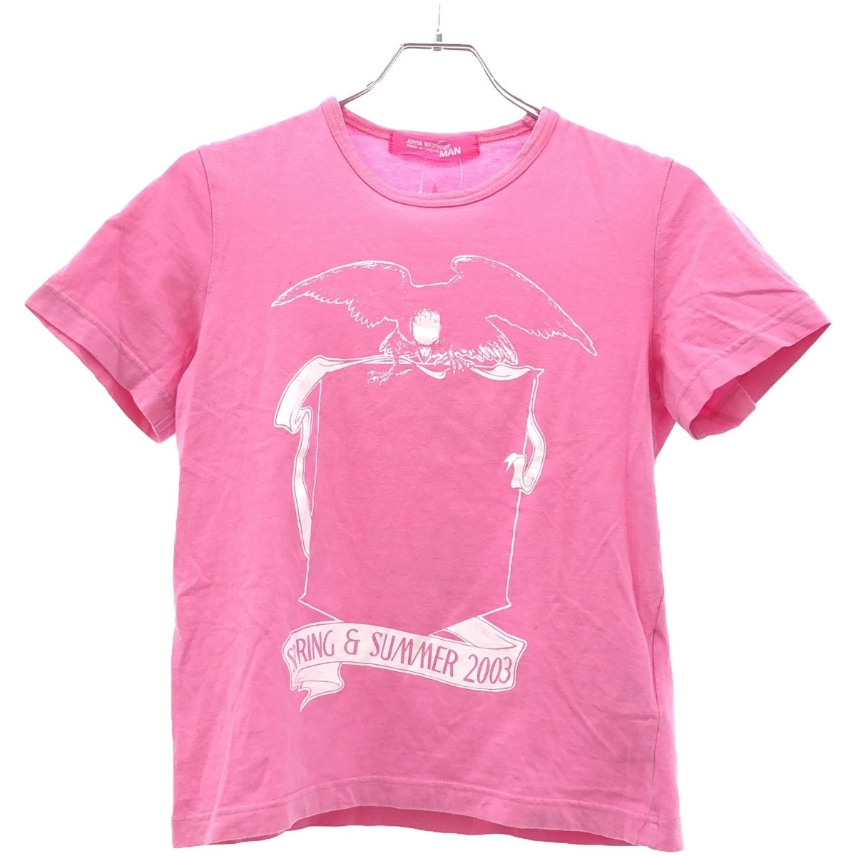 JUNYA WATANABE COMME des GARCONS - JUNYA WATANABE COMME des GARCONS MAN ジュンヤワタナベ コムデギャルソンマン 2003SS イーグルスタープリントTシャツ UI-T026 ピンク JUNYA WATANABE COMME des GARCONS MAN ジュンヤワタナベ