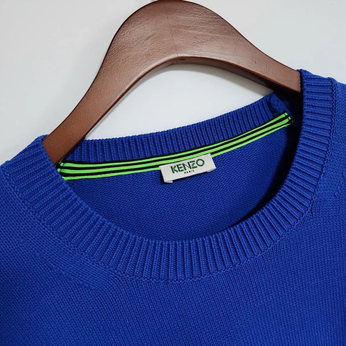 L KENZO ケンゾー コバルトブルー ロゴ レディース ニット 5 PU 244