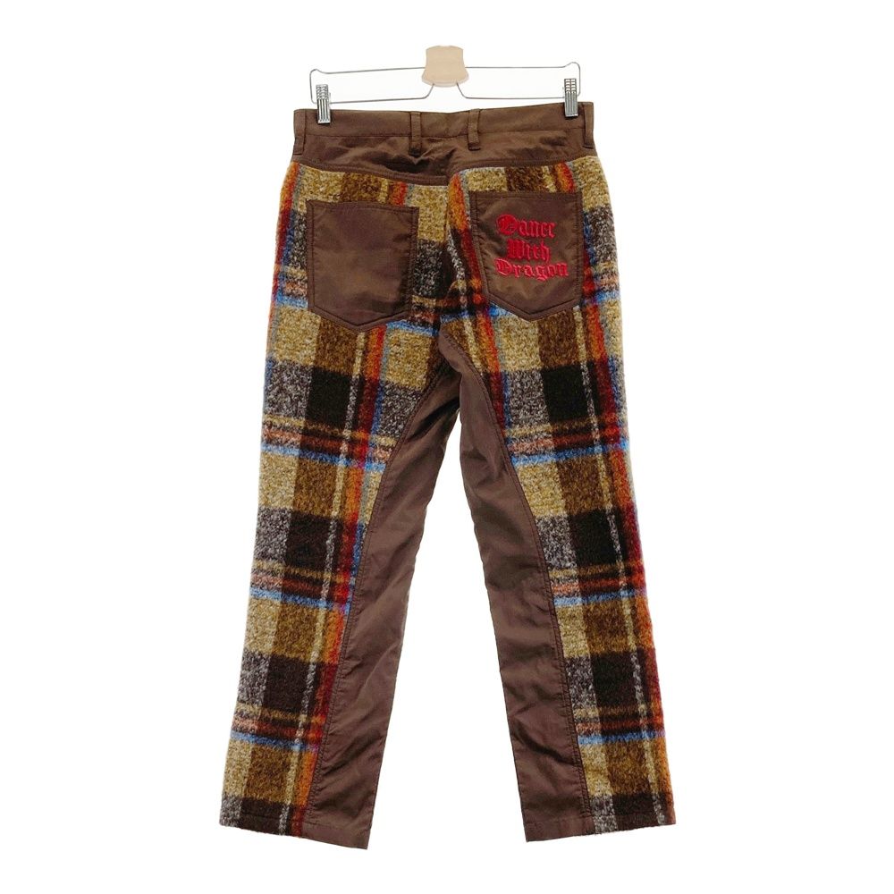 サイズ 2 DANCE WITH DRAGON ダンスウィズドラゴン 裏地付 ニット切替パンツ チェック柄 ブラウン系 240101483477 ゴルフウェア メンズ ストスト