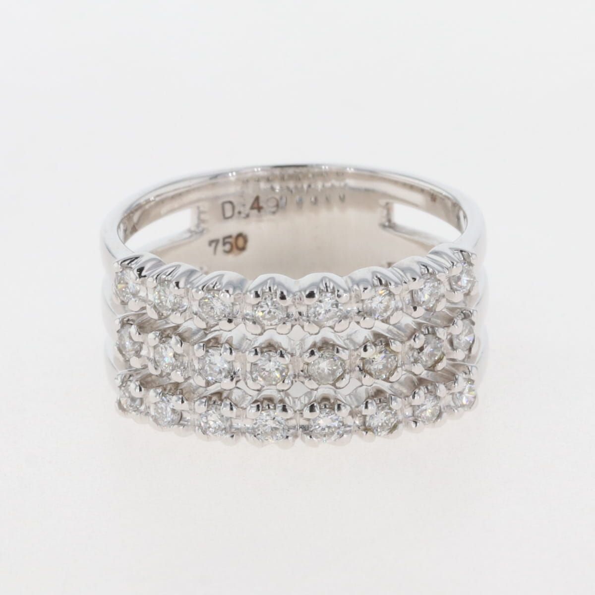 メレダイヤ デザインリング 指輪 リング 11.5号 750 ダイヤモンド レディース 【中古】