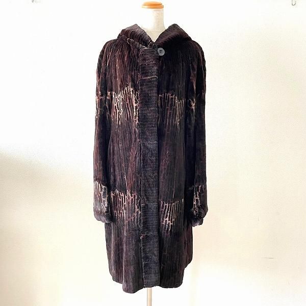 wnc エンバ EMBA 毛皮コート 黒系 こげ茶 シェアード コリンスキー