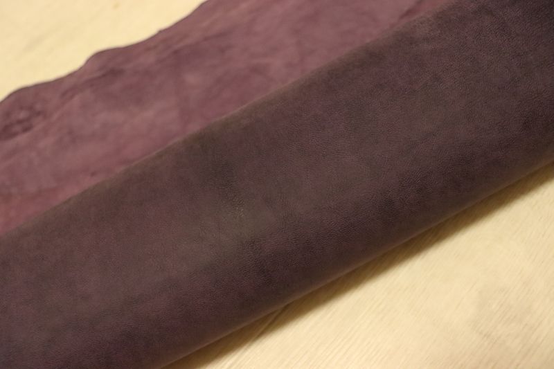 バイオレット 45ds コンビヌメ革 ヤギ革 インポート レザー スムース加工 半裁 一枚革 レザークラフト 革 皮 本革 diy 生地 材料