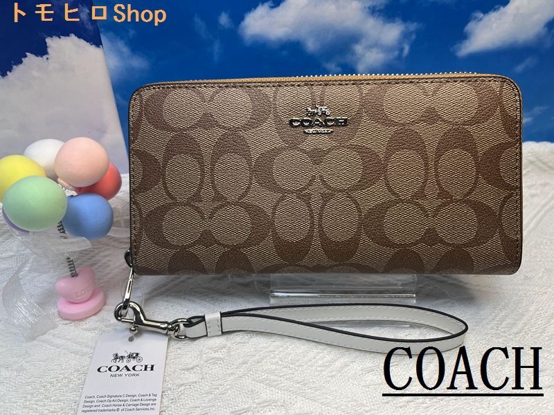 コーチ 財布 COACH 長財布 シグネチャー アコーディオン ラウンドファスナー レディース ファッション財布 ストラップ付き プレゼント 贈り物 ギフト 財布 レディース ファッション 新品未使用 ブランド  A336 C4452 13