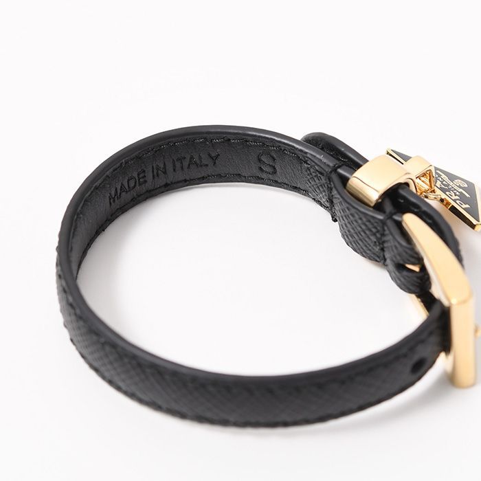 PRADA プラダ ブレスレット サフィアーノ レザー 三角ロゴ