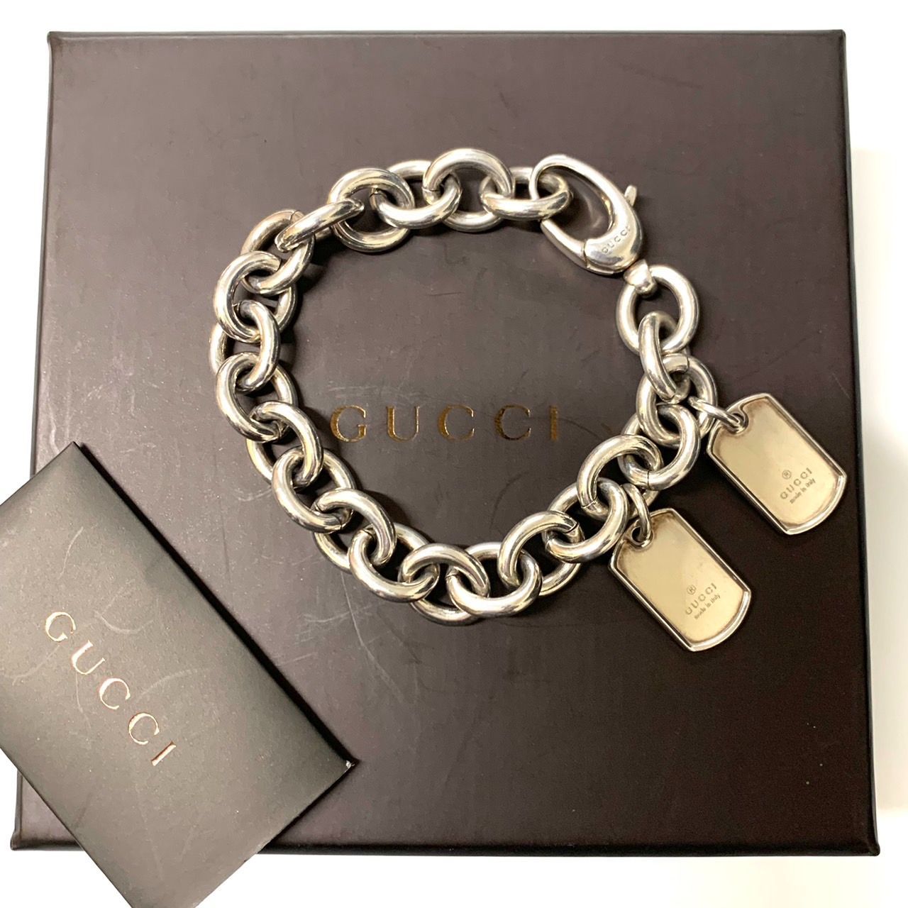 GUCCI】グッチ/ドッグタグブレスレット/シルバー/17サイズ - メルカリ