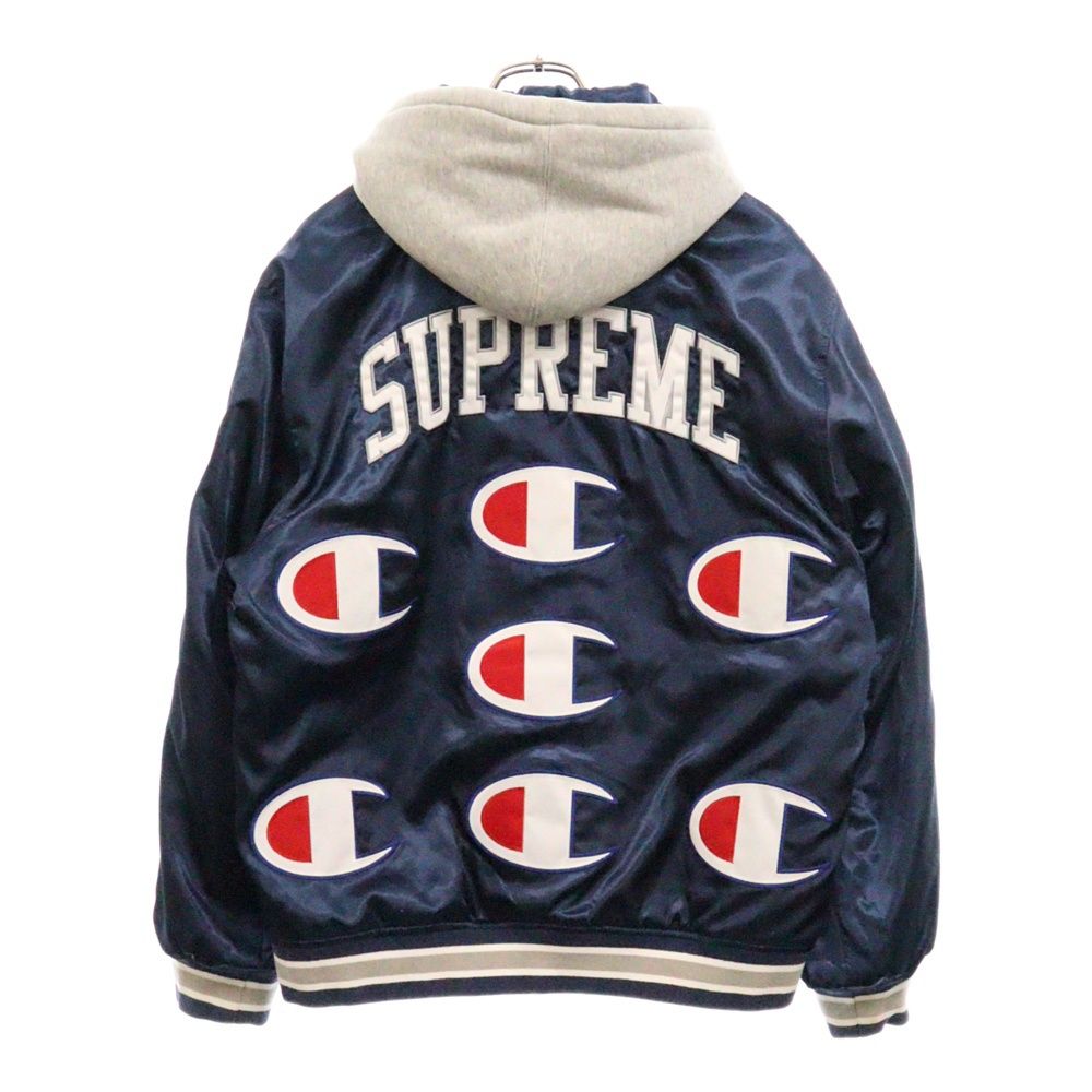SUPREME シュプリーム 18AW×Champion Hooded Satin Varsity Jacket