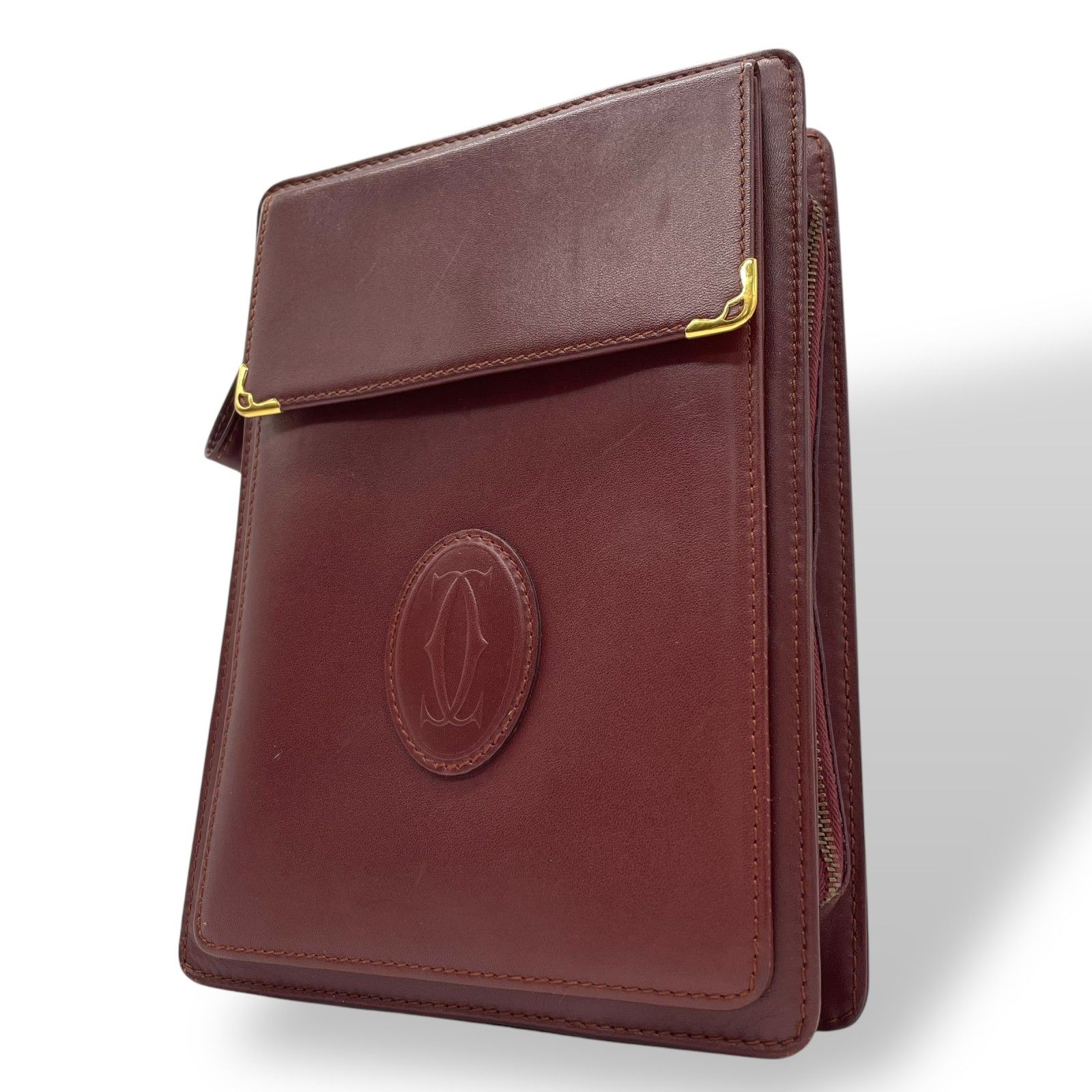 ビンテージ Cartier/カルティエ マストライン クラッチバッグ ボルドー Cartier カルティエ クラッチバッグ セカンドバッグ レディース