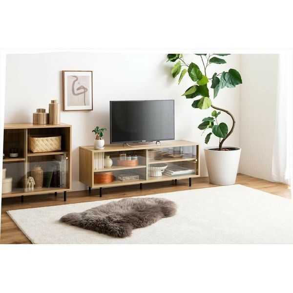 TVボード テレビ台 幅120×奥行55×高さ33cm ローボード ガラス 収納 棚付き キャスター付き ライトブルー アリスブルー 水色系 TV台 テレビボード☆ PayPay(ペイペイ)決済可能 ☆ 札幌市 清田区 平岡 TVボード テレビ台 幅120×奥行55×高さ33cm ローボード ガラス